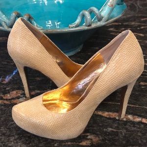 STUNNING BCBG SNAKESKIN STILETTOS